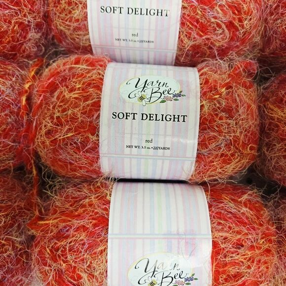 Soft Delight Red Yarn by YARN BEE 9 SKEINS - Picture 2 of 9